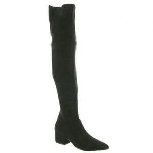 Steve Madden Carli Stretch Suede over the knee pointed toe heeled boots